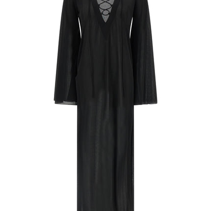 The Andamane Black Polyester Long Dress