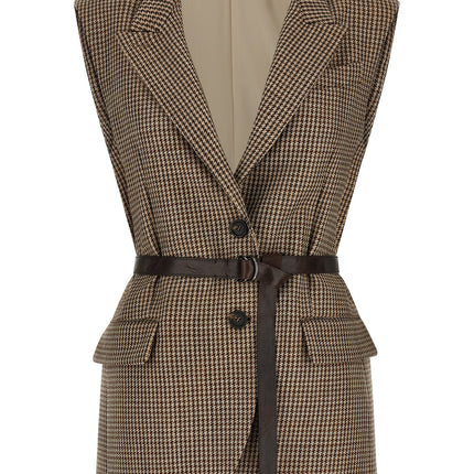 Brunello Cucinelli Beige Virgin Wool Sleeveless Jacket
