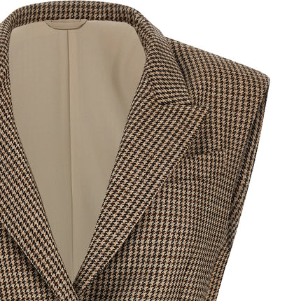 Brunello Cucinelli Beige Virgin Wool Sleeveless Jacket
