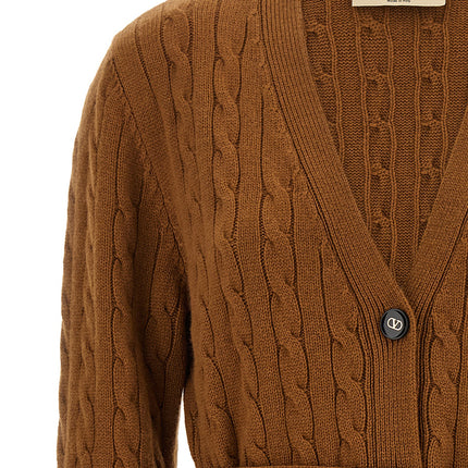 Valentino Garavani Brown Cashmere Cardigan