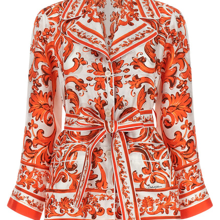 Dolce & Gabbana Orange Silk Blouse