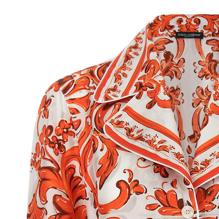 Dolce & Gabbana Orange Silk Blouse