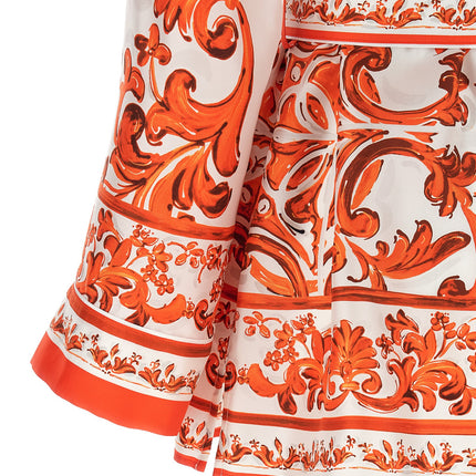 Dolce & Gabbana Orange Silk Blouse