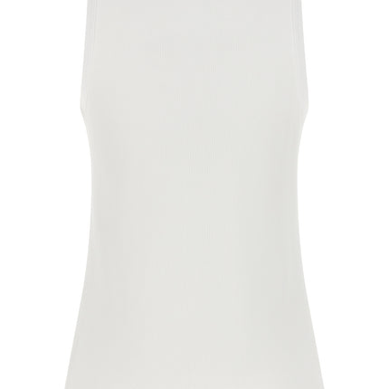 Dolce & Gabbana White Cotton Sleeveles T-Shirt