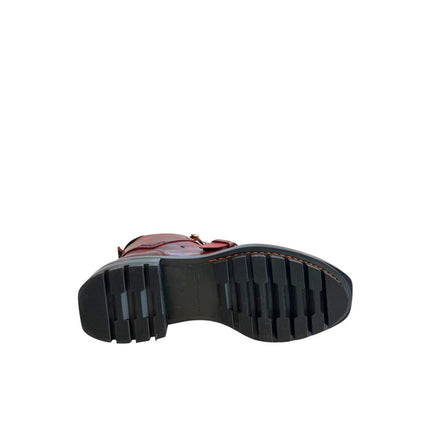 Santoni Red Leather Women Boot Santoni