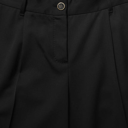 Dolce & Gabbana Black High Waist Straight Dress Trouser Pants