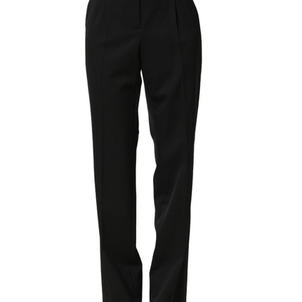 Dolce & Gabbana Black High Waist Straight Dress Trouser Pants
