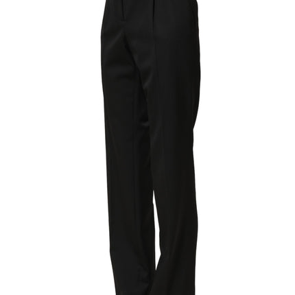 Dolce & Gabbana Black High Waist Straight Dress Trouser Pants