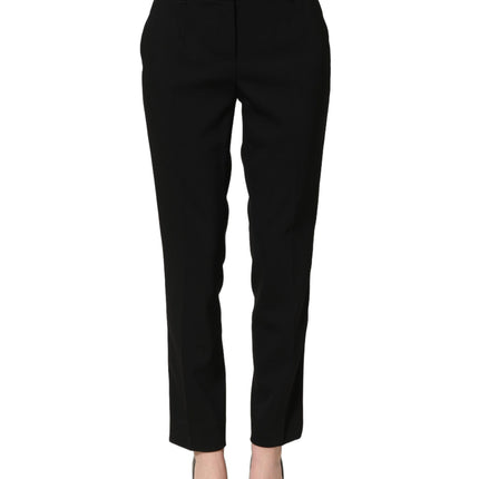 Dolce & Gabbana Black HighWaist Straight Dress Trouser Pants