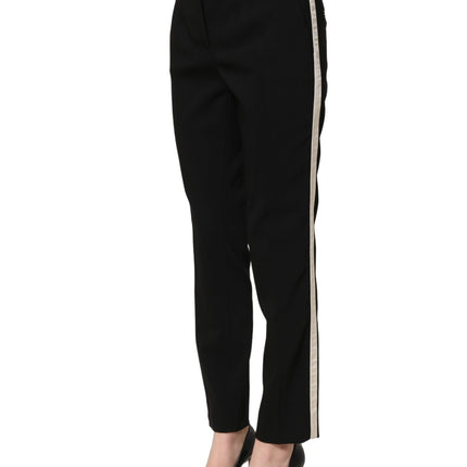 Dolce & Gabbana Black HighWaist Straight Dress Trouser Pants