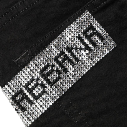 Dolce & Gabbana Black Grace Rhinestone HighWaist Denim Jeans