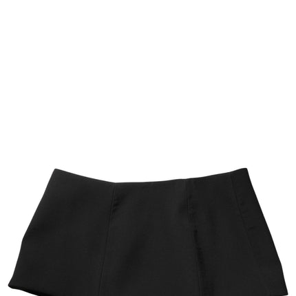 Dolce & Gabbana Black Wool A-line Low Waist Mini Women Skirt