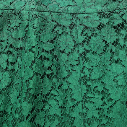 Dolce & Gabbana Green Lace High Waist Mermaid Midi Skirt
