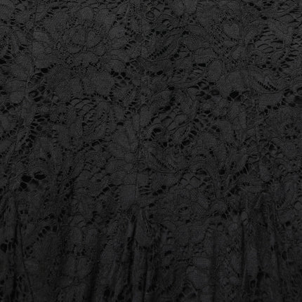 Dolce & Gabbana Black Floral Cut Out Lace A-line Mini Skirt