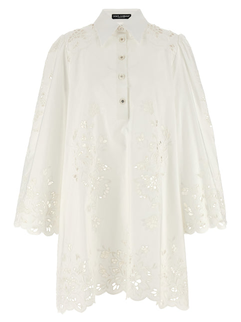 Dolce & Gabbana White Cotton Short Dress