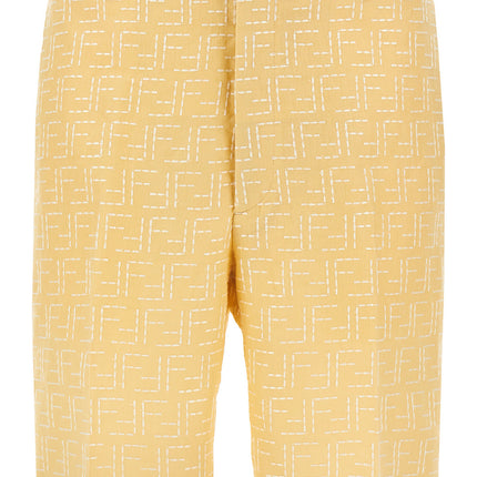 Fendi Bicolor Linen Bermuda Shorts