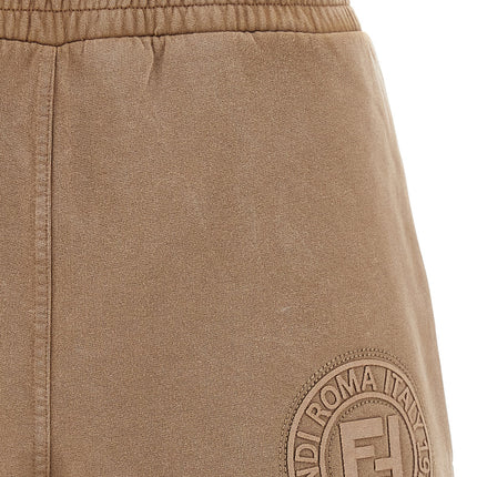 Fendi Brown Cotton Bermuda Shorts