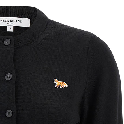 Maison Kitsuné Black Virgin Wool Cardigan
