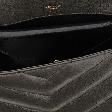Saint Laurent Brown Lamb Leather Shoulder Bag