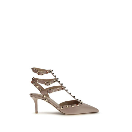 Valentino Garavani Beige Lamb Ovis Aries Aries Mid Heel Pumps