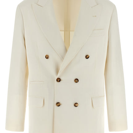Brunello Cucinelli White Silk Blazer
