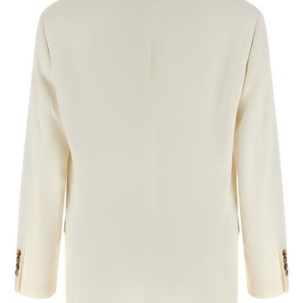 Brunello Cucinelli White Silk Blazer