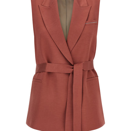 Peserico Multicolor Viscose Sleeveless Jacket Peserico