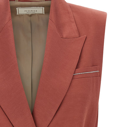Peserico Multicolor Viscose Sleeveless Jacket Peserico