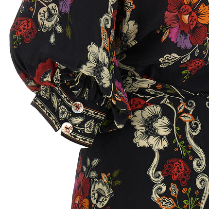FARM RIO Black Viscose Midi Dress
