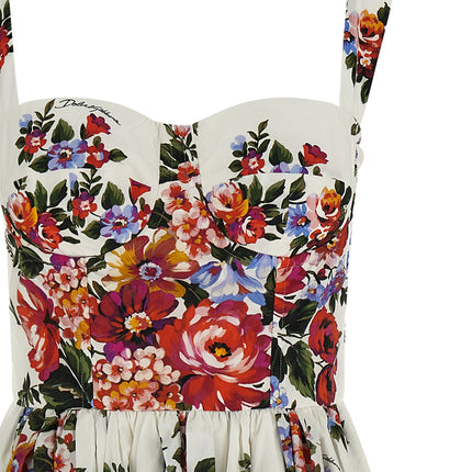 Dolce & Gabbana White Cotton Midi Dress Dolce & Gabbana