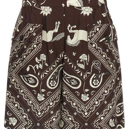 Alberto Biani Brown Silk Bermuda Shorts
