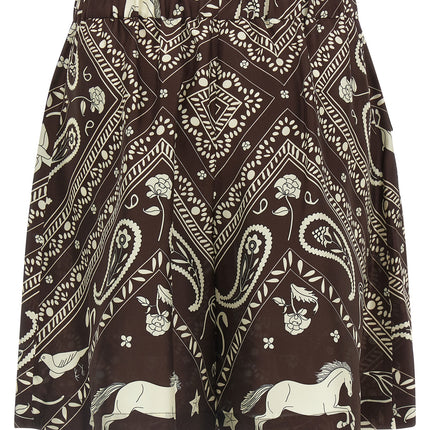 Alberto Biani Brown Silk Bermuda Shorts