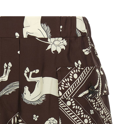 Alberto Biani Brown Silk Bermuda Shorts