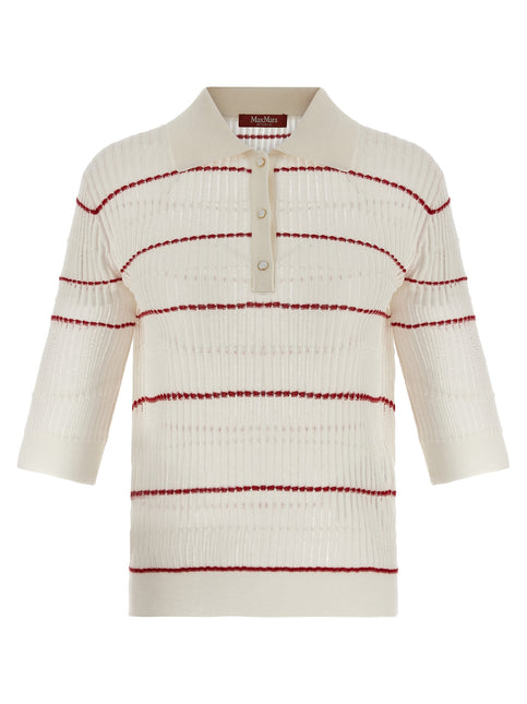 Max Mara White Silk Polo Shirt