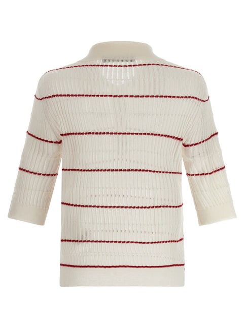Max Mara White Silk Polo Shirt