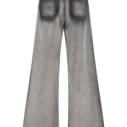 Diesel Gray Cotton Flared Jeans Diesel