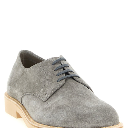 Brunello Cucinelli Gray Leather Oxfords And Derbies