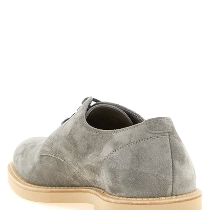 Brunello Cucinelli Gray Leather Oxfords And Derbies