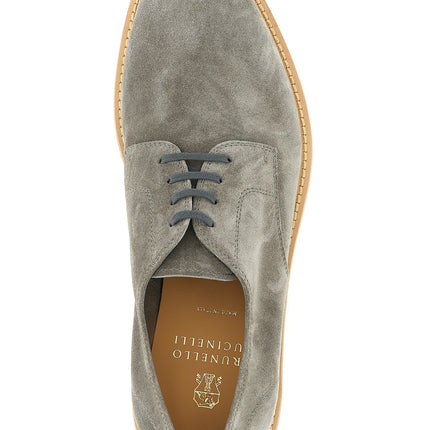Brunello Cucinelli Gray Leather Oxfords And Derbies