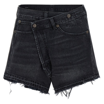 R13 Black Cotton Bermuda Shorts