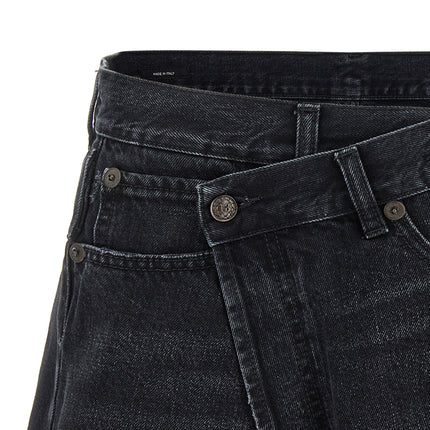 R13 Black Cotton Bermuda Shorts