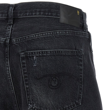 R13 Black Cotton Bermuda Shorts