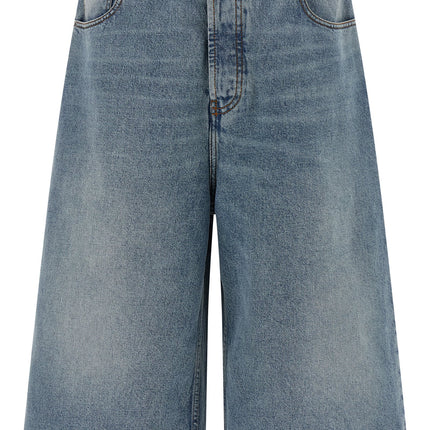 Ami Paris Blue Cotton Bermuda Shorts