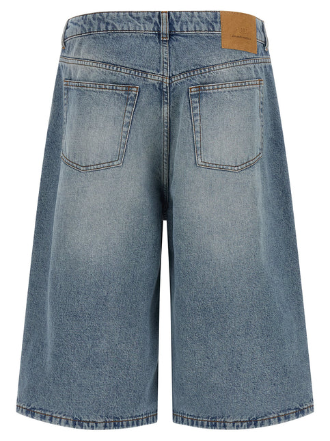 Ami Paris Blue Cotton Bermuda Shorts Ami Paris