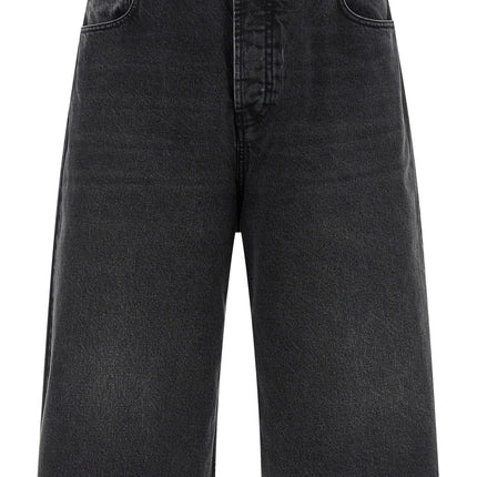 Ami Paris Black Cotton Bermuda Shorts