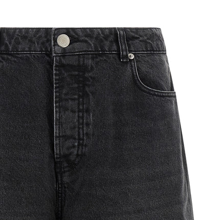 Ami Paris Black Cotton Bermuda Shorts