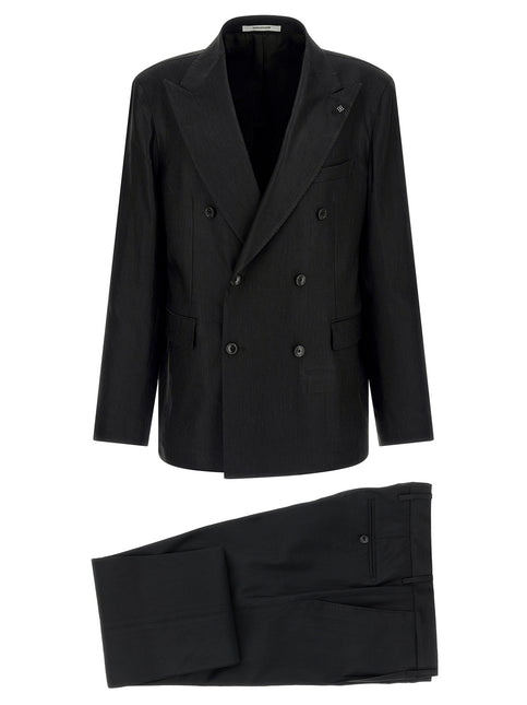 Tagliatore Black Linen Two-Piece Suit Tagliatore