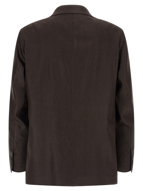 Tagliatore Brown Linen Two-Piece Suit