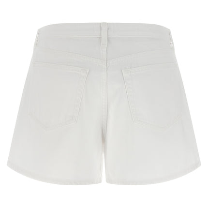 L'Agence White Cotton Bermuda Shorts
