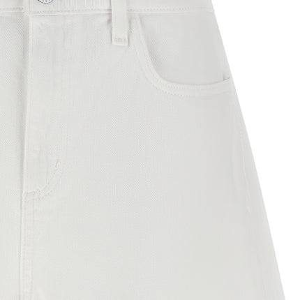 L'Agence White Cotton Bermuda Shorts